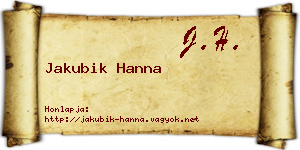 Jakubik Hanna névjegykártya